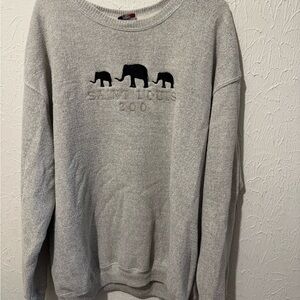 Elephant Embroidered Beige Women's Sweatshirt